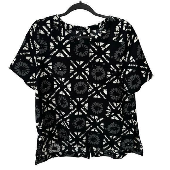 Madewell Industry Button Up Back Top Batik Grid Size M - Picture 5 of 9